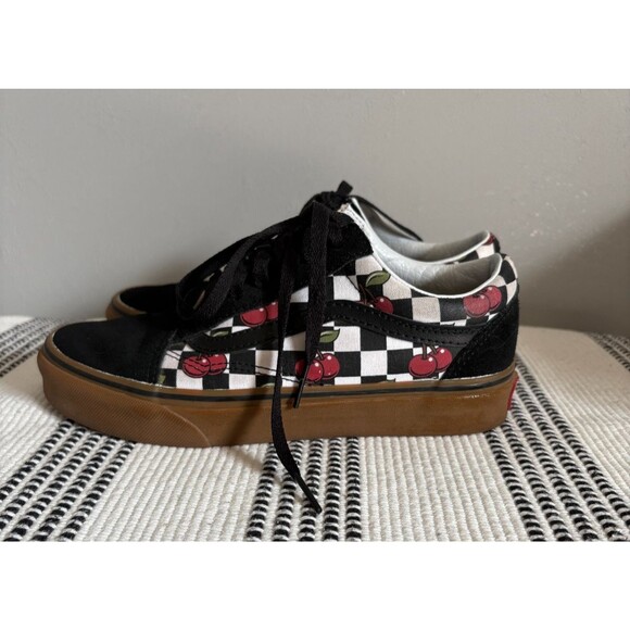 Vans 6 Cherry Checkered Sneaker Skater Shoes Men's Size 4.5 slip on - Picture 9 of 12